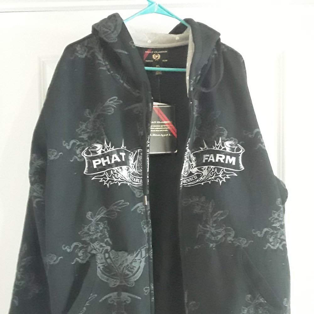 PHAT FARM 3X BLACK HOODIE NWT